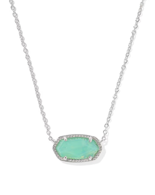Kendra Scott - Necklace - Elisa Silver Pendant - Mint Iridescent Abalone - Findlay Rowe Designs
