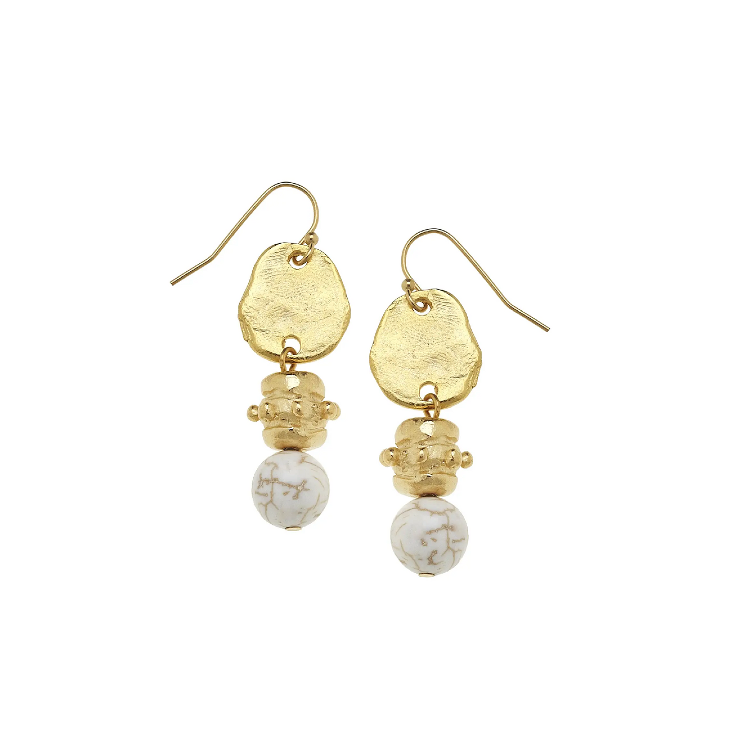 Susan Shaw - Earrings - Bentley Drop - White Turquoise