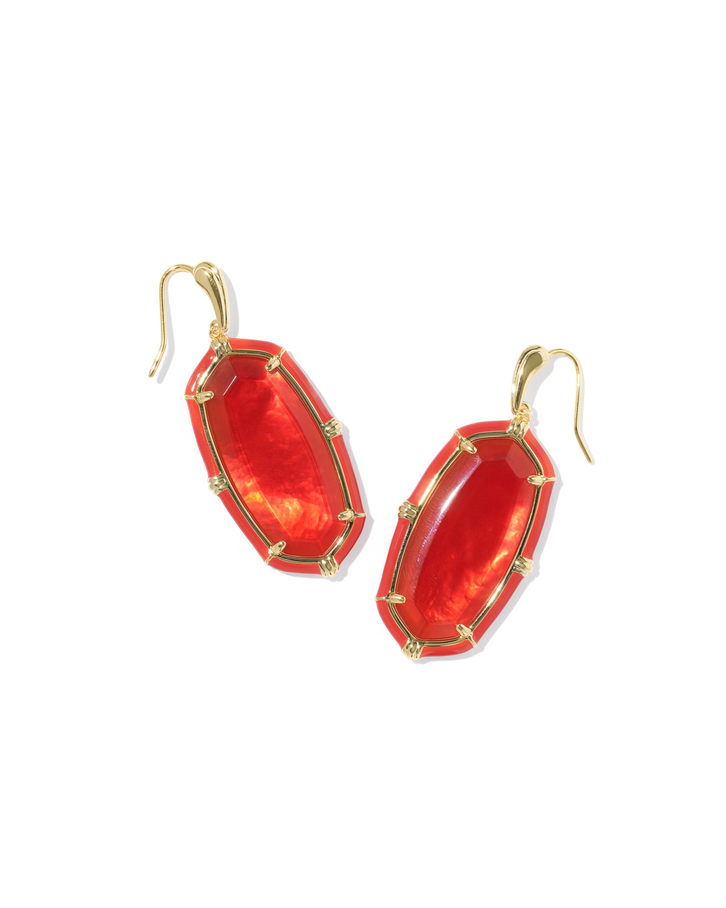 Kendra Scott - Earrings - Elle Enamel Drop - Gold Red Illusion - Findlay Rowe Designs