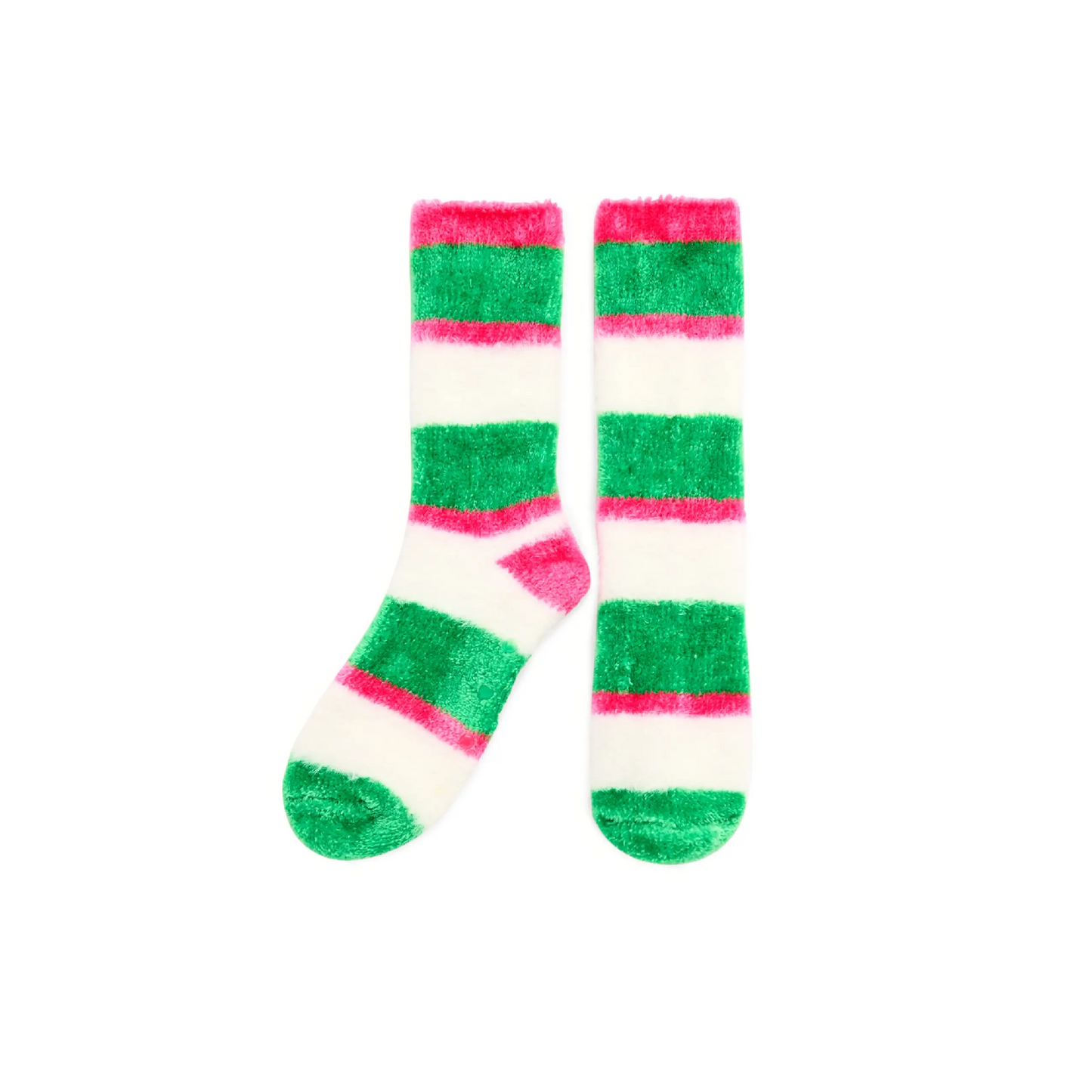 Shiraleah - Socks - Fuzzy Stripe - Green - Findlay Rowe Designs