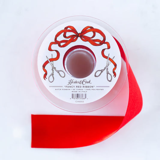 Hester & Cook - Ribbon - Fancy Red - 1.5in x 25yd - Findlay Rowe Designs
