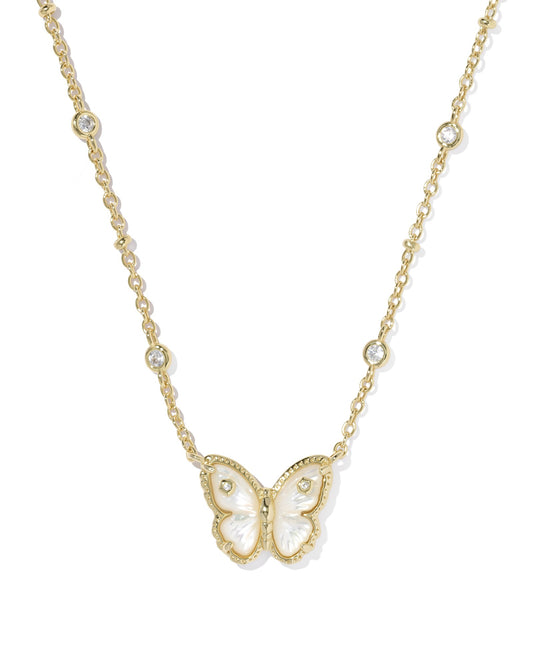 Kendra Scott - Necklace - Cailey Butterfly Gold Short Pendant - Ivory Mother-of-Pearl - Findlay Rowe Designs