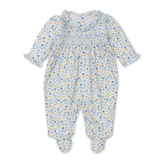 Kissy Kissy - Blue Floral Fantasy Footie - Findlay Rowe Designs