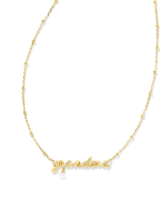 Kendra Scott - Grandma Script Pendant Necklace in Gold
