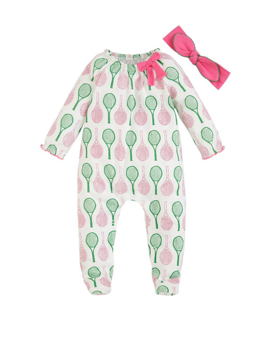 Mud Pie - Baby Sleeper & Headband Set - Tennis - Findlay Rowe Designs