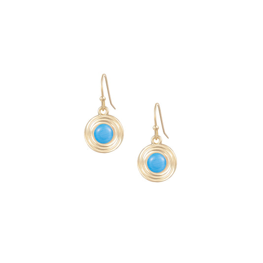 Natalie Wood - Earring - Strata Mini Drop - Blue Chalcedony - Findlay Rowe Designs
