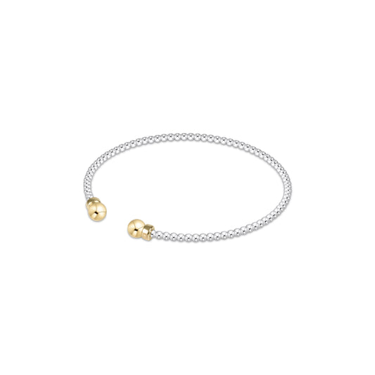 Enewton - Classic Sterling Mixed Metal 2mm Bead Cuff - Gold - Findlay Rowe Designs