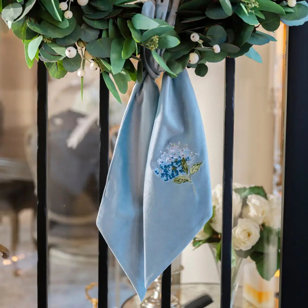 Arte Italica - Wreath Sash - Blue Hydrangea