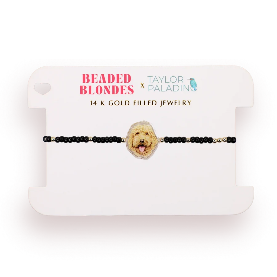 Beaded Blondes - Bracelet - Golden Doodle Bracelet - Black Sprinkle - Findlay Rowe Designs