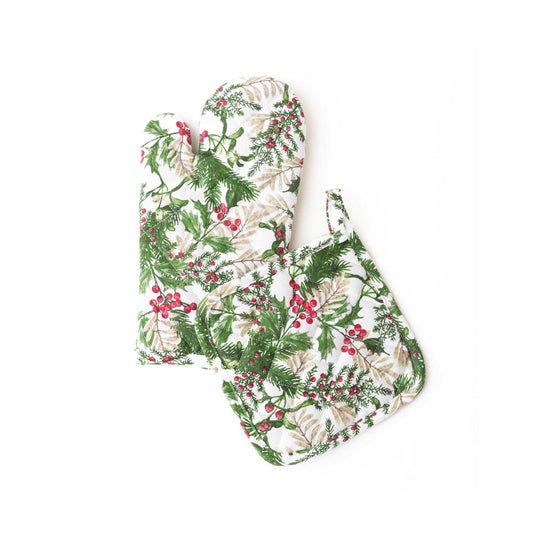 8 Oak Lane - Oven Mitt & Potholder -  Woodland Berry - Set 2 - Findlay Rowe Designs