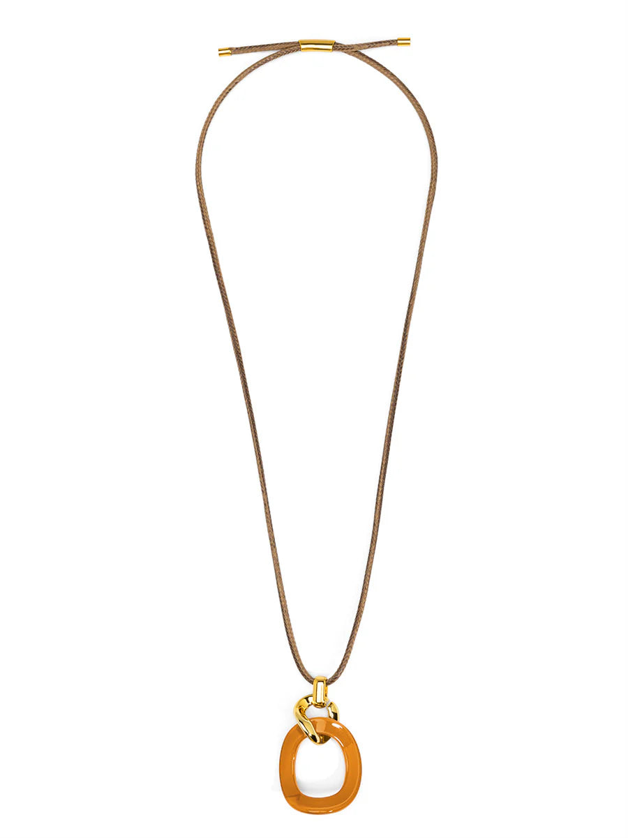 Necklace - Curved Oval Pendant Long - Findlay Rowe Designs