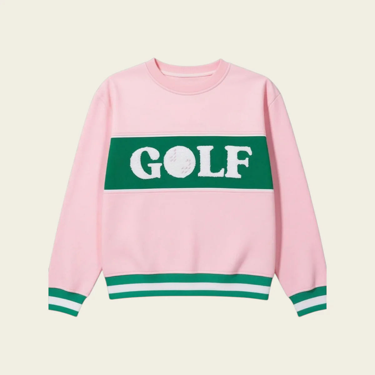 Sweater - Crew - Golf - Pink Green - Findlay Rowe Designs