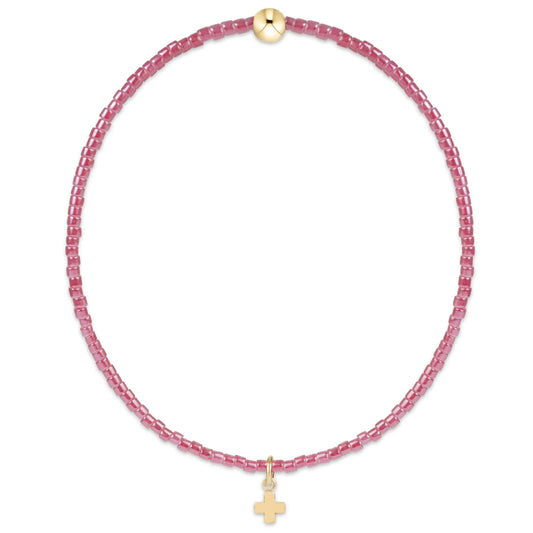 Enewton - Hope Classic Pink Champagne Bracelet - Signature Cross Small Gold Charm