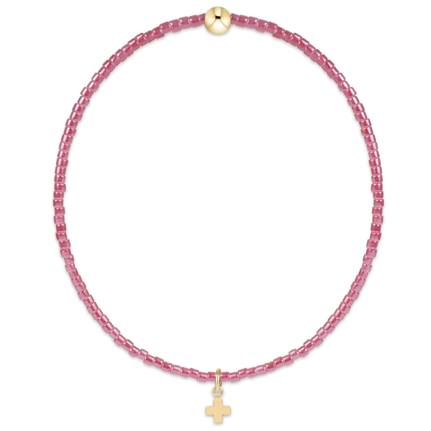 Enewton - Hope Classic Pink Champagne Bracelet - Signature Cross Small Gold Charm