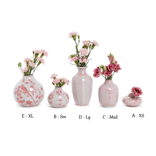 Vases - Pink Chinoiserie Hand-Painted