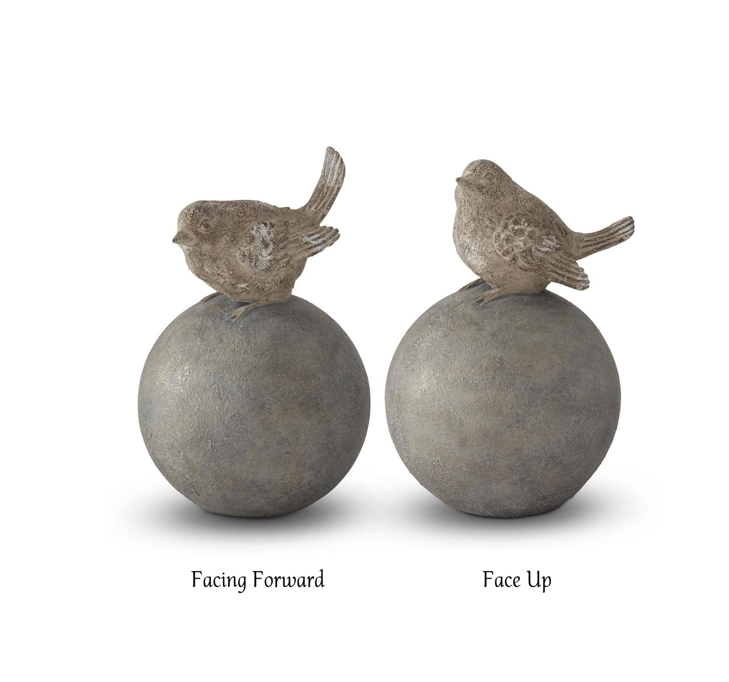 Resin Bird on Ball Finial - 9.25in - Gray Gold - Findlay Rowe Designs