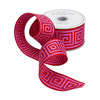 Caspari - Ribbon - 2in Greek Key Red Pink - Findlay Rowe Designs