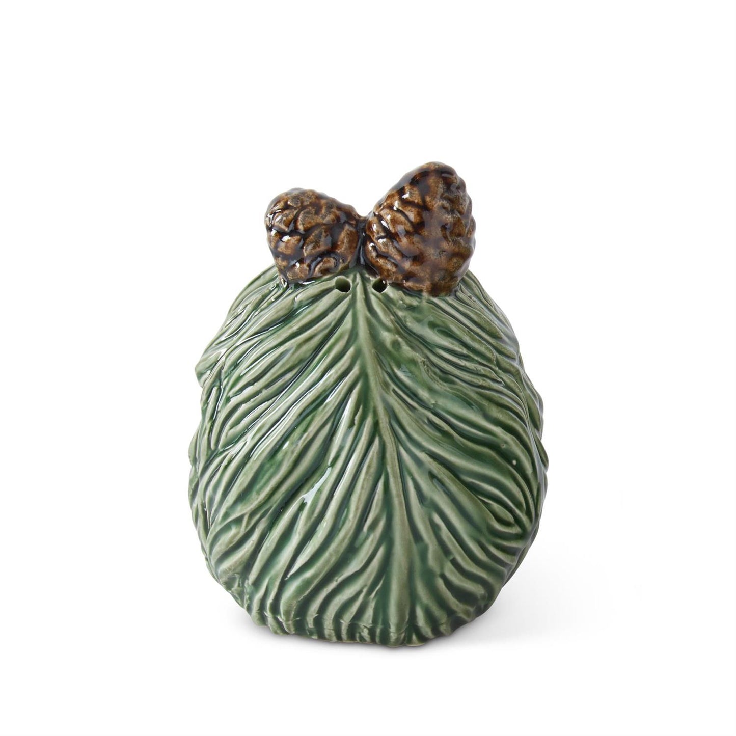 Salt & Pepper Shaker Set - 3.5" Green Ceramic Pinecone - Findlay Rowe Designs