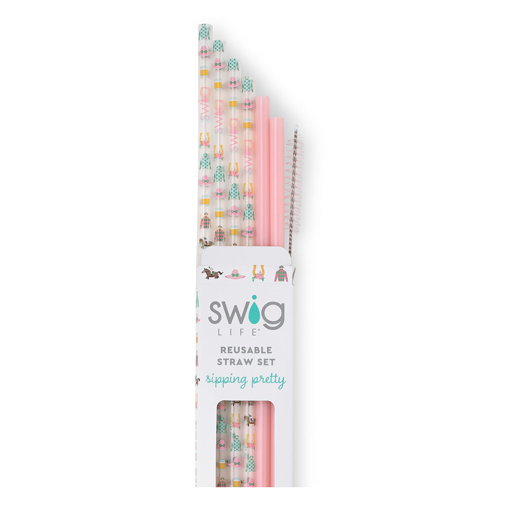 Swig - Reusable Straw Set - Derby Day + Blush - Findlay Rowe Designs