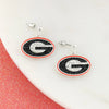 Earring -  Crystal UGA G Logo - Silver - Findlay Rowe Designs