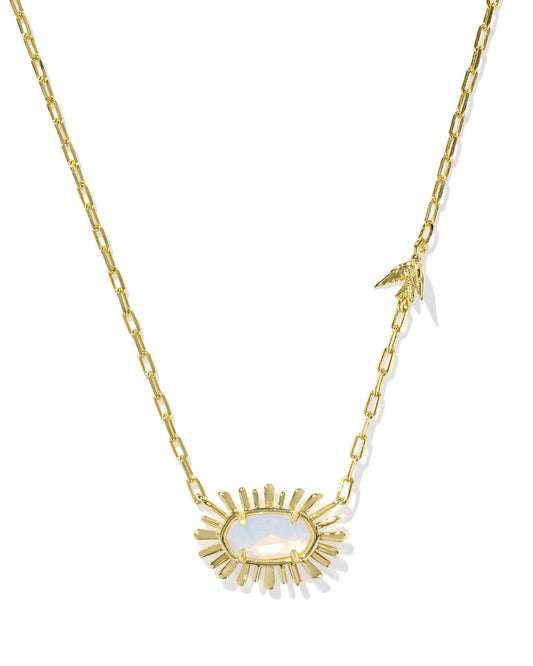 Kendra Scott - Necklace - Elisa Bird Gold Short Pendant Necklace - Opalite Illusion - Findlay Rowe Designs