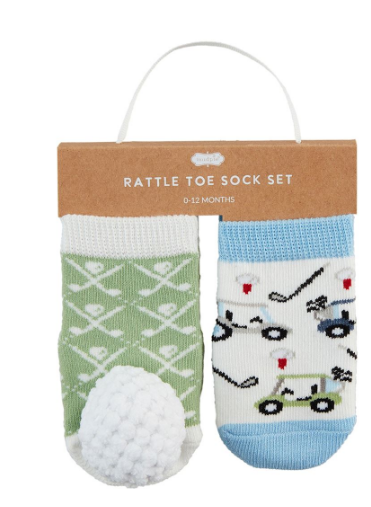 Mud Pie - Baby Sock Set - Golf Rattle Toe - Findlay Rowe Designs