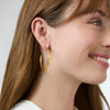Julie Vos - Crescent Stone Hoop Earring - Mixed Metal - CZ - Large - Findlay Rowe Designs