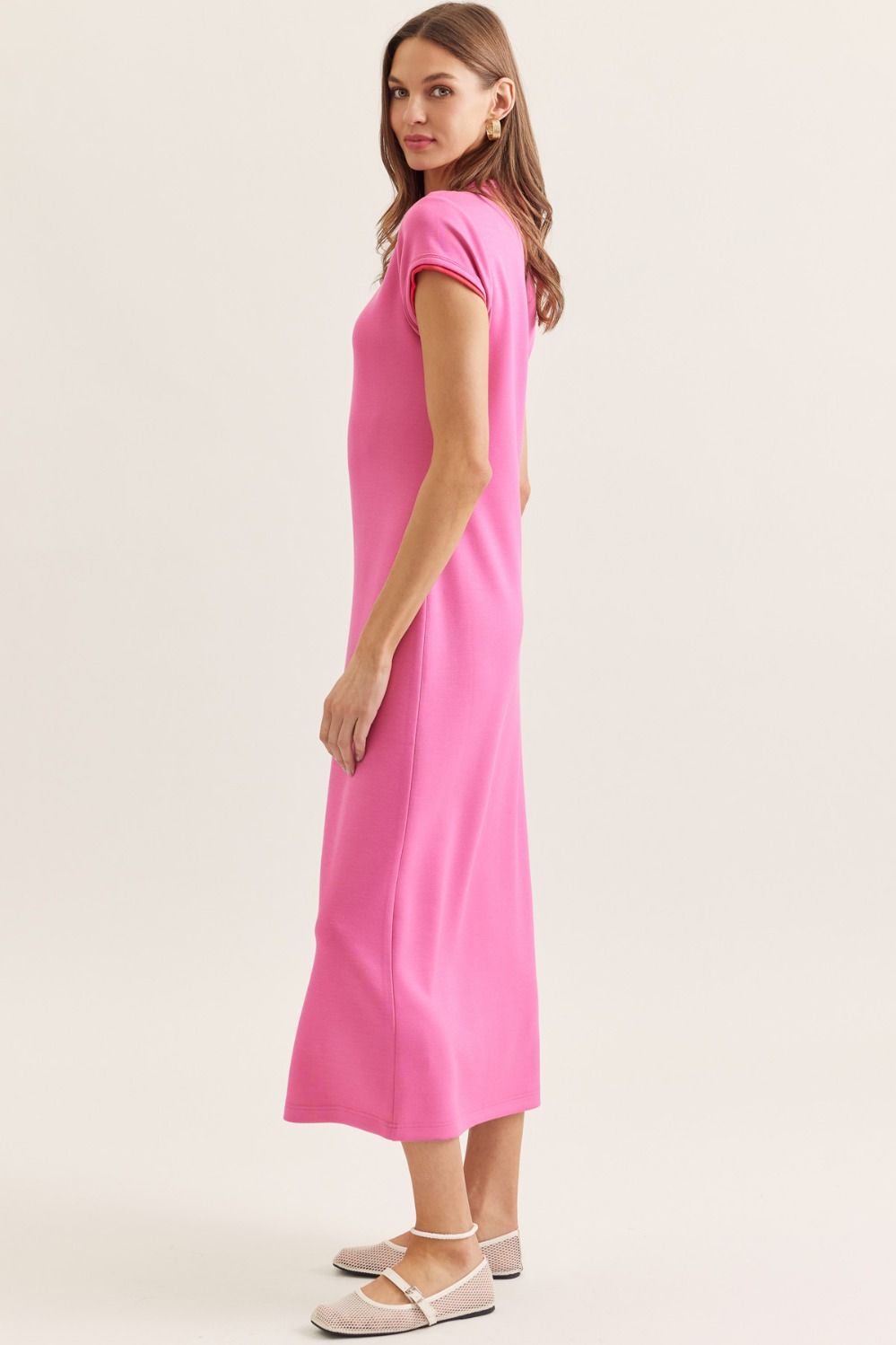 Entro - Dress - Knit Mini Column - Pink Red - Findlay Rowe Designs