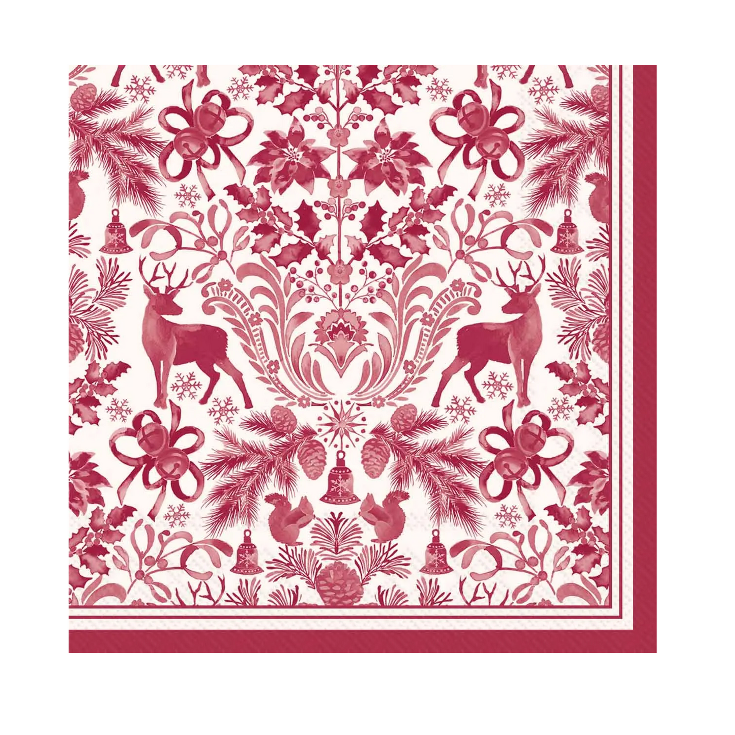 Cocktail Napkins - Brimsley Red - Findlay Rowe Designs