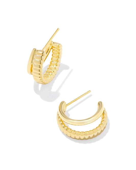 Kendra Scott - Layne Huggie Earrings In Gold - Findlay Rowe Designs