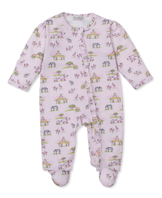 Kissy Kissy - Zip Footie - Pink Jungle Safari - Findlay Rowe Designs