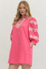 Entro - Dress Mini - 3/4 Sleeve Embroidered - Pink - Findlay Rowe Designs