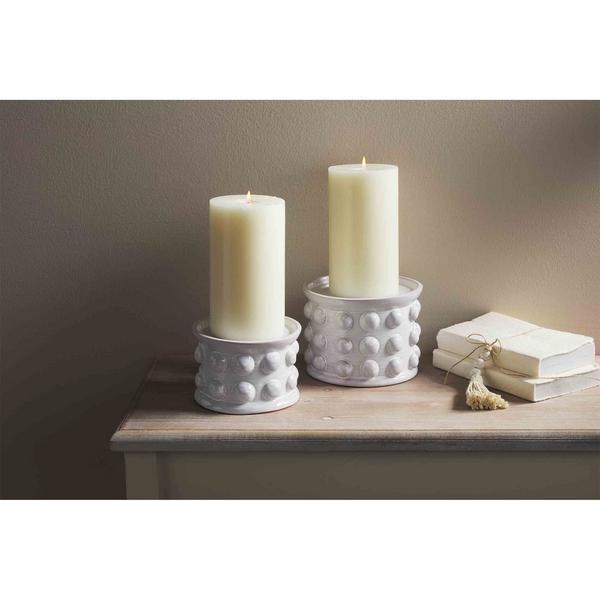 Clearance - Mud Pie - Candle Holder - White Beaded Large