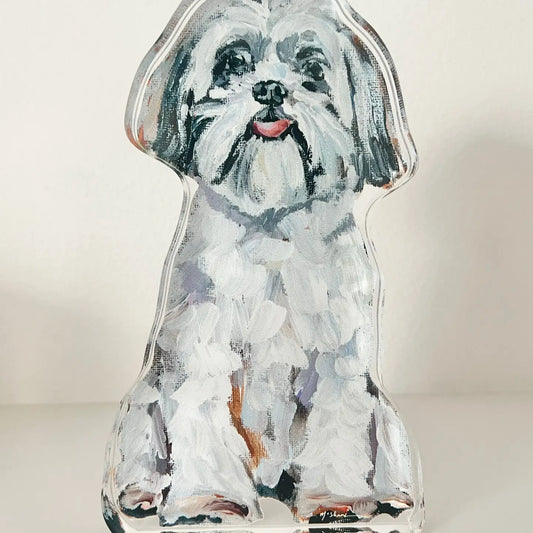 Chelsea McShane -  Acrylic Shelfie - Shih Tzu - White- Large - Findlay Rowe Designs