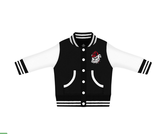 Creative Knitwear - Baby - Varsity Jacket - Dawg Head - Black - Findlay Rowe Designs