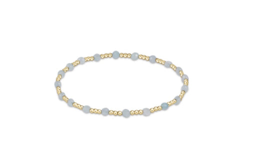Enewton - Gemstone Gold Sincerity Pattern 3mm Bead Bracelet - Aquamarine - Findlay Rowe Designs