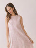 Dress - Sleeveless Shift - Embroidered Patchwork - Light Pink - Findlay Rowe Designs