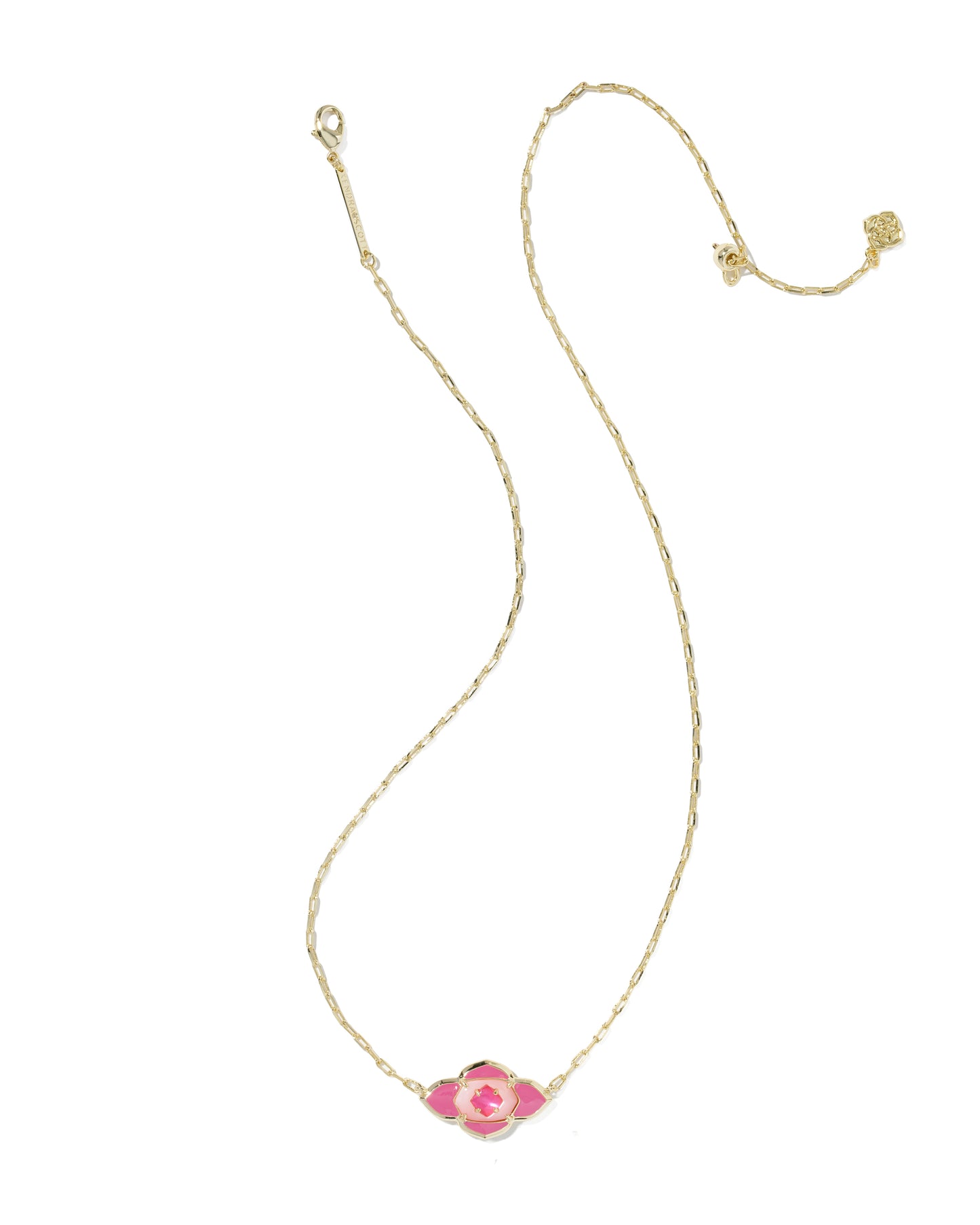 Kendra Scott - Necklace - Abbie Medallion - Gold Short Pendant - Hot Pink Mix