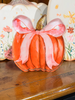 Roundtop - Acrylic Pumpkin - Pink Bow - Findlay Rowe Designs