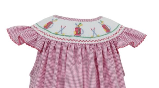Petit Bebe - Angel Wing Smocked Bishop Dress - Pink Golf - Findlay Rowe Designs