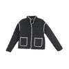Katydid - Black Quilted Jacket - White Trim