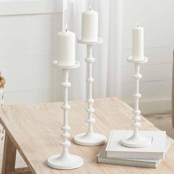 Clearance - Mud Pie - Taper Candle Holder - White Metal