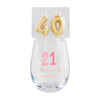 Mud Pie -  Stemless Wine Glass and Candle Set - Findlay Rowe Designs