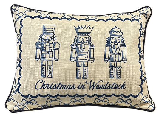 Little Birdie - Christmas in Woodstock Chinoiserie Nutcracker Pillow - Findlay Rowe Designs