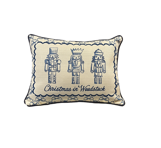 Little Birdie - Lumbar  Pillow - Christmas in Woodstock Chinoiserie Nutcracker