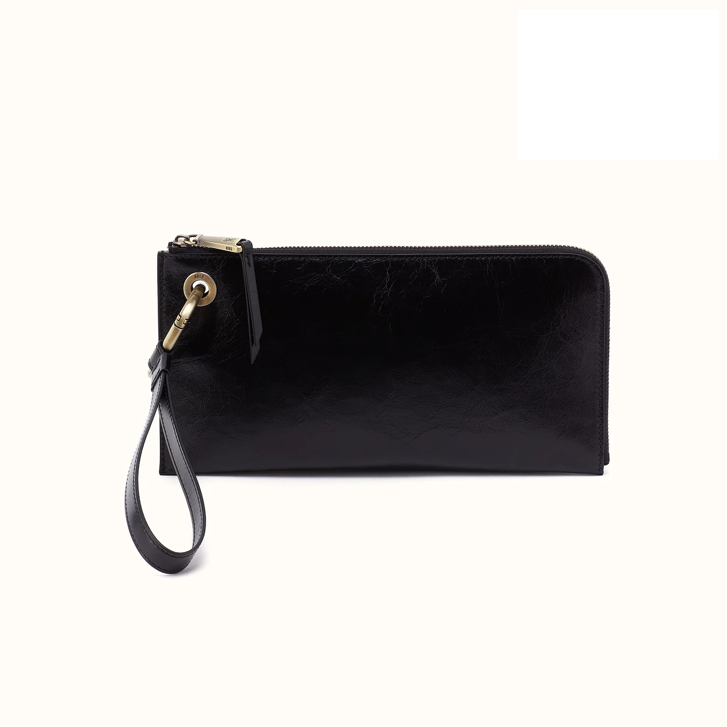 Hobo - Jett Wristlet - Polished Leather - Black