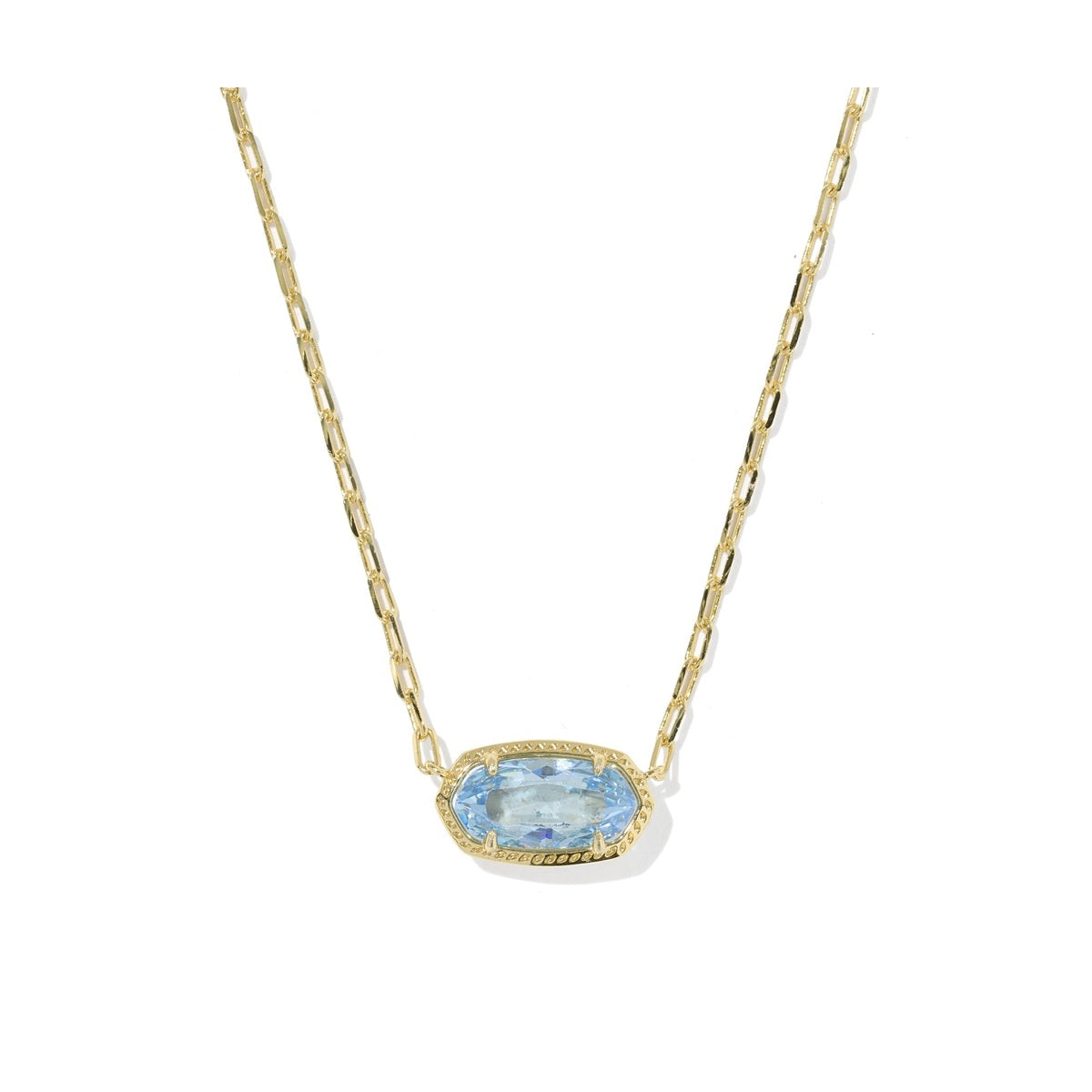 Kendra Scott - Necklace - Elisa Gold Pendant - Light Blue CZ