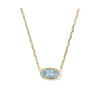 Kendra Scott - Necklace - Elisa Gold Pendant - Light Blue CZ