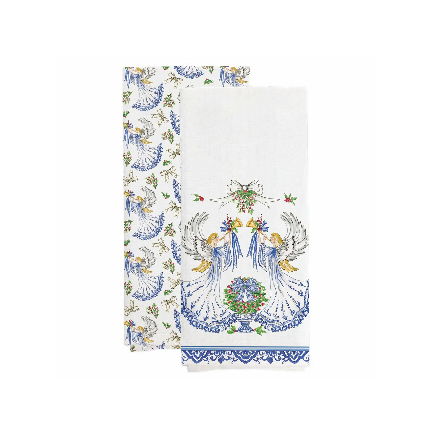 Rosanne Beck - Towel - Angels Blue White - Set of 2 - Findlay Rowe Designs