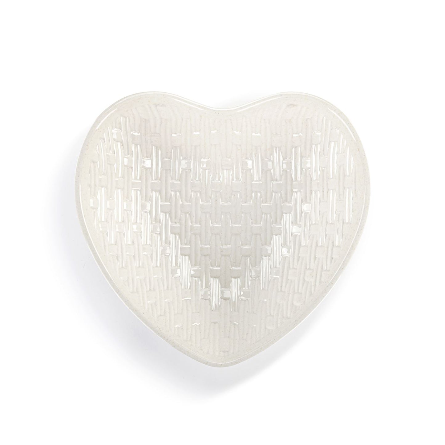 Demdaco - Bread Basket - Melamine Heart Shaped  - White